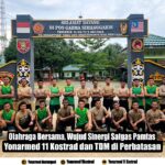 Olahraga Bersama,Wujud Sinergi Satgas Yonarmed 11 Kostrad dan TDM di Perbatasan