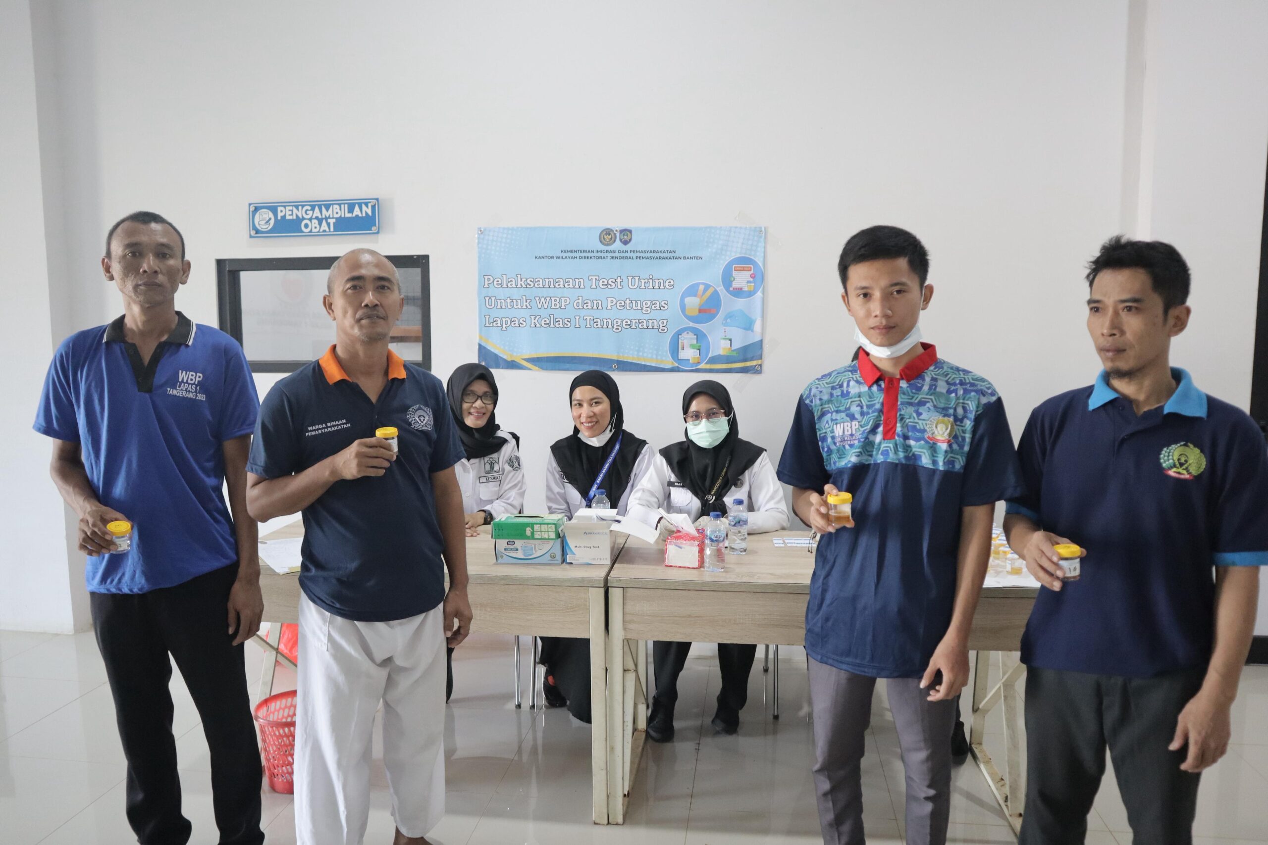 Lapas Kelas I Tangerang Laksanakan Tes Urine Kepada Puluhan Warga Binaan